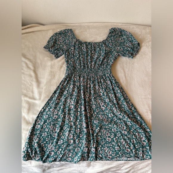 Luxology Teal Floral Dress - Picture 2 of 8